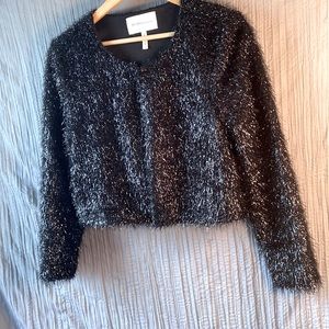 BCBG Med black sparkle crop jacket